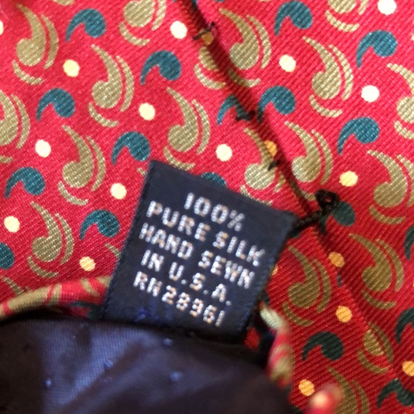 Vintage Deadstock BURBERRY’s of LONDON 100% Silk Tie Paisley Graphic Dot NEW - Picture 6 of 16